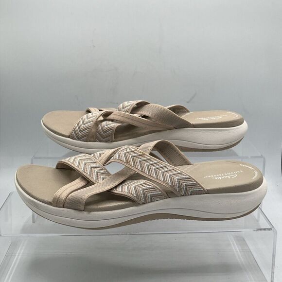 Clarks CloudSteppers Mira Isle Sand Textile Women's Sandals Size 10 Slide - Picture 3 of 10